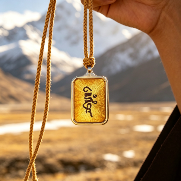Guardian for Rabbit: Manjushri Seed Syllable Embroidery Charm